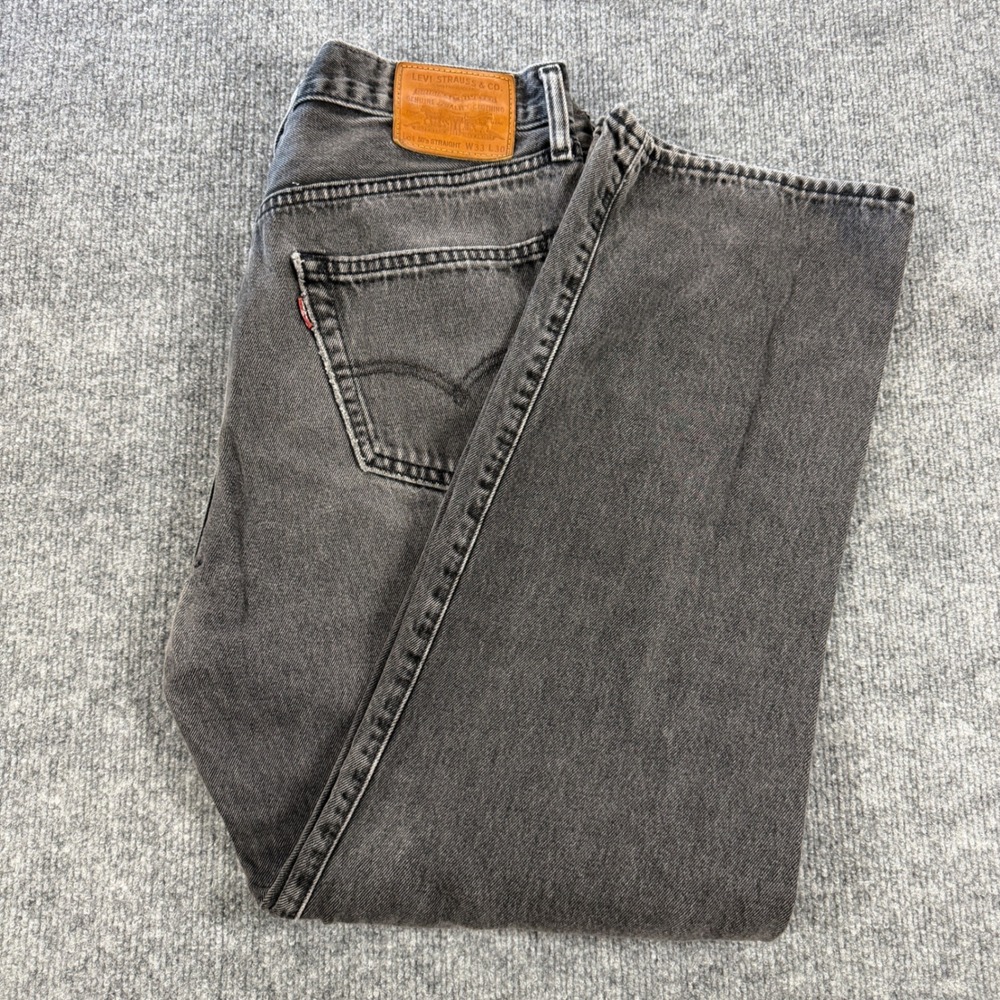 Levi's 50's Straight Faded Black Cotton Denim Jeans Size 33x30 Grunge